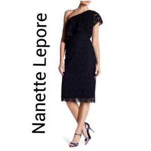 Nanette Lepore One Shoulder Sheath Dress. SZ 16